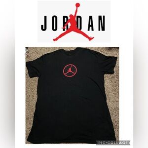 Jordan Black Tee with Red Logo